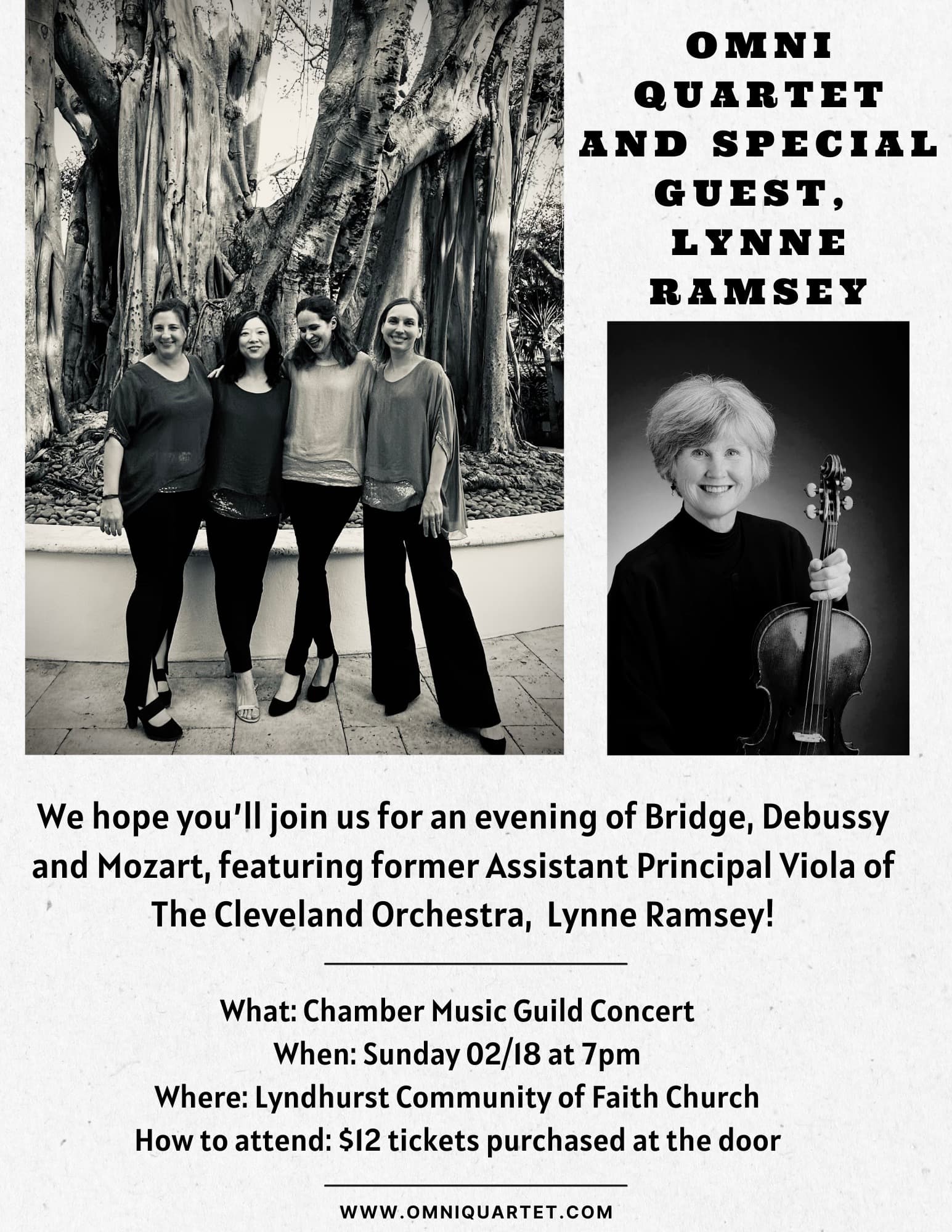 The Omni Quartet and special guest, Lynne Ramsey